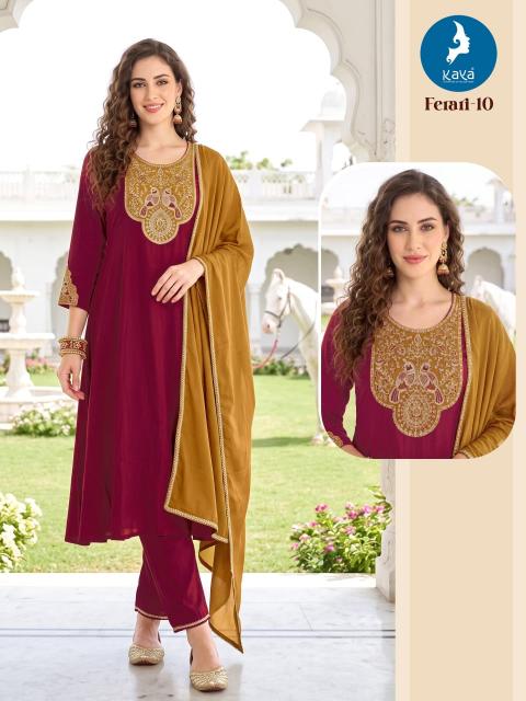 Kaya ferari anarkali 3pcs kurti leggings wholesale